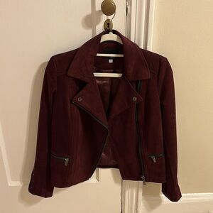 Burgundy suede jacket, size XS, brand KUT, great condition